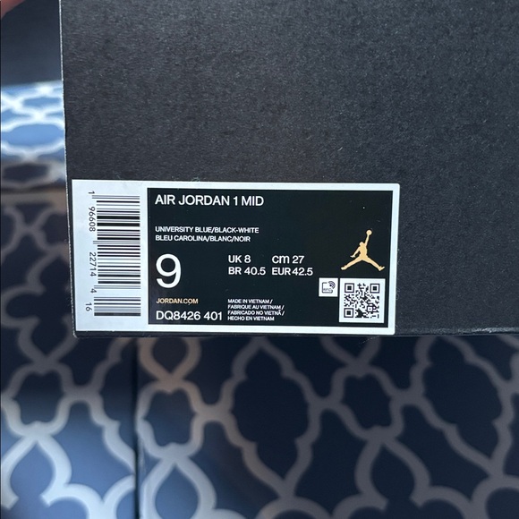 Men’s Air Jordan 1 Mid in Blue and Black size 9 - Picture 7 of 7